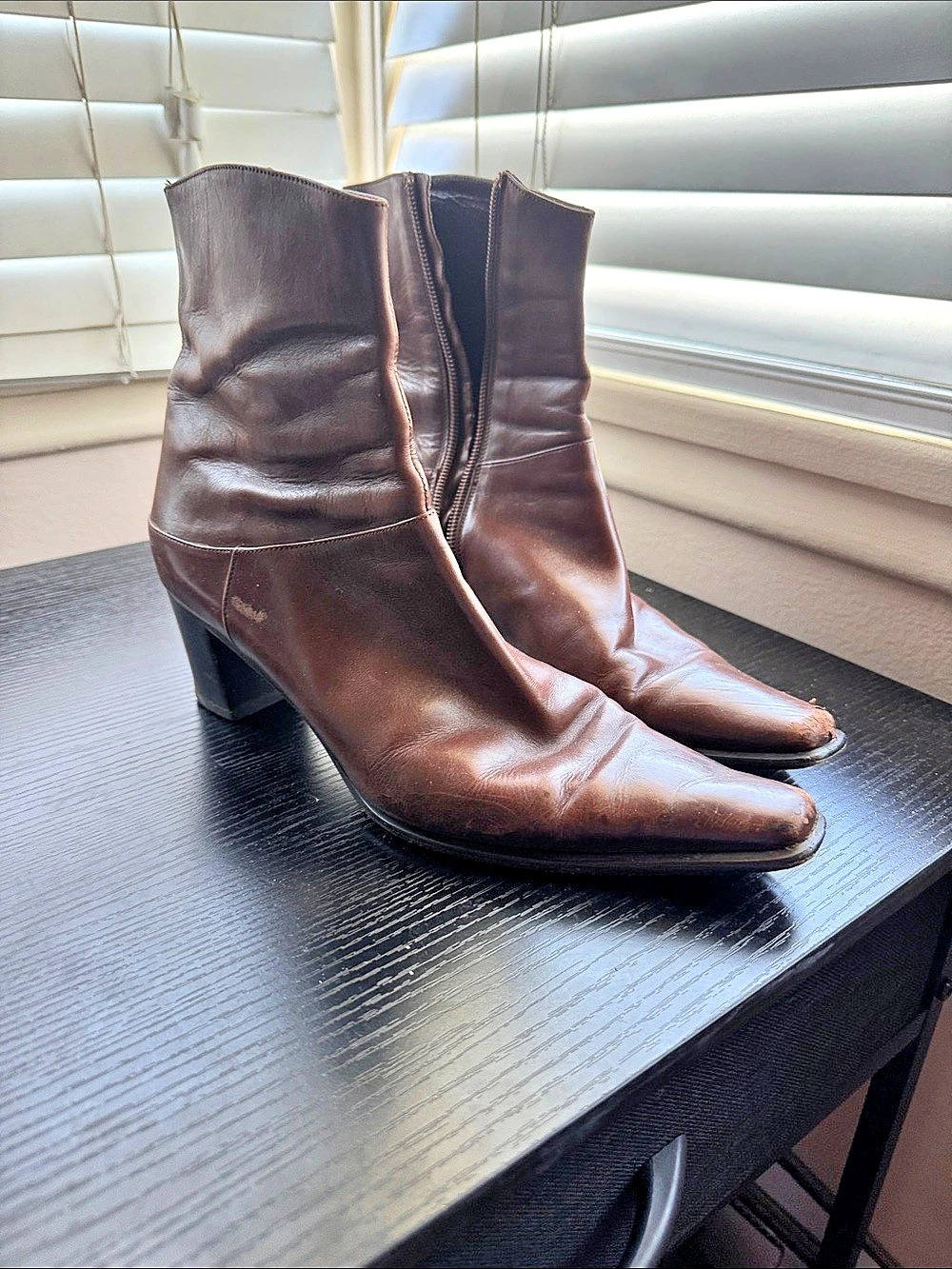 Via Spiga Brown Pointed-Toe Heeled Boots US 7.5
